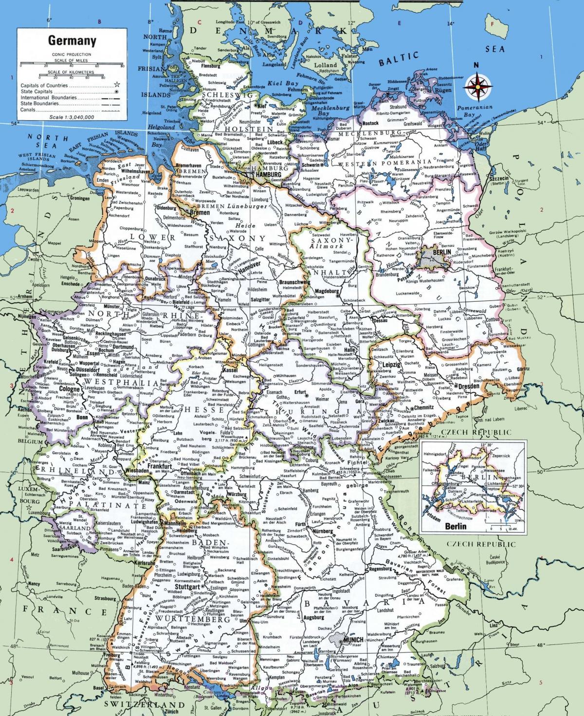Mapa de la ciudad de Alemania