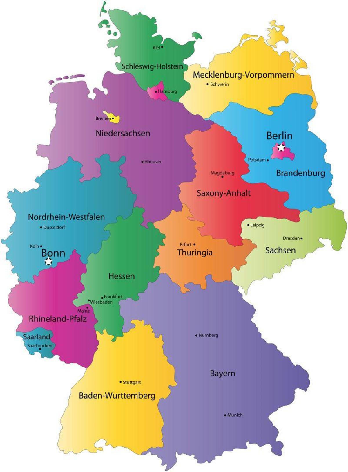 Mapa de las líneas de tren de Alemania