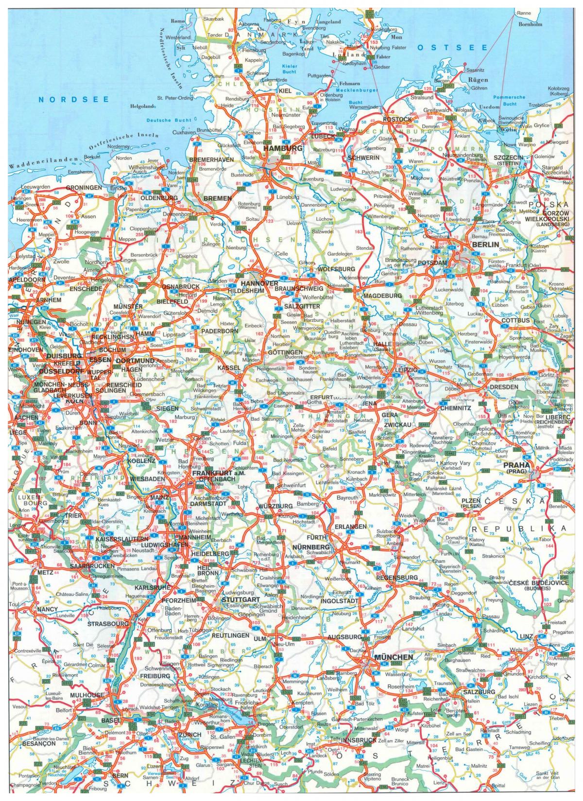 Mapa de conducción de Alemania