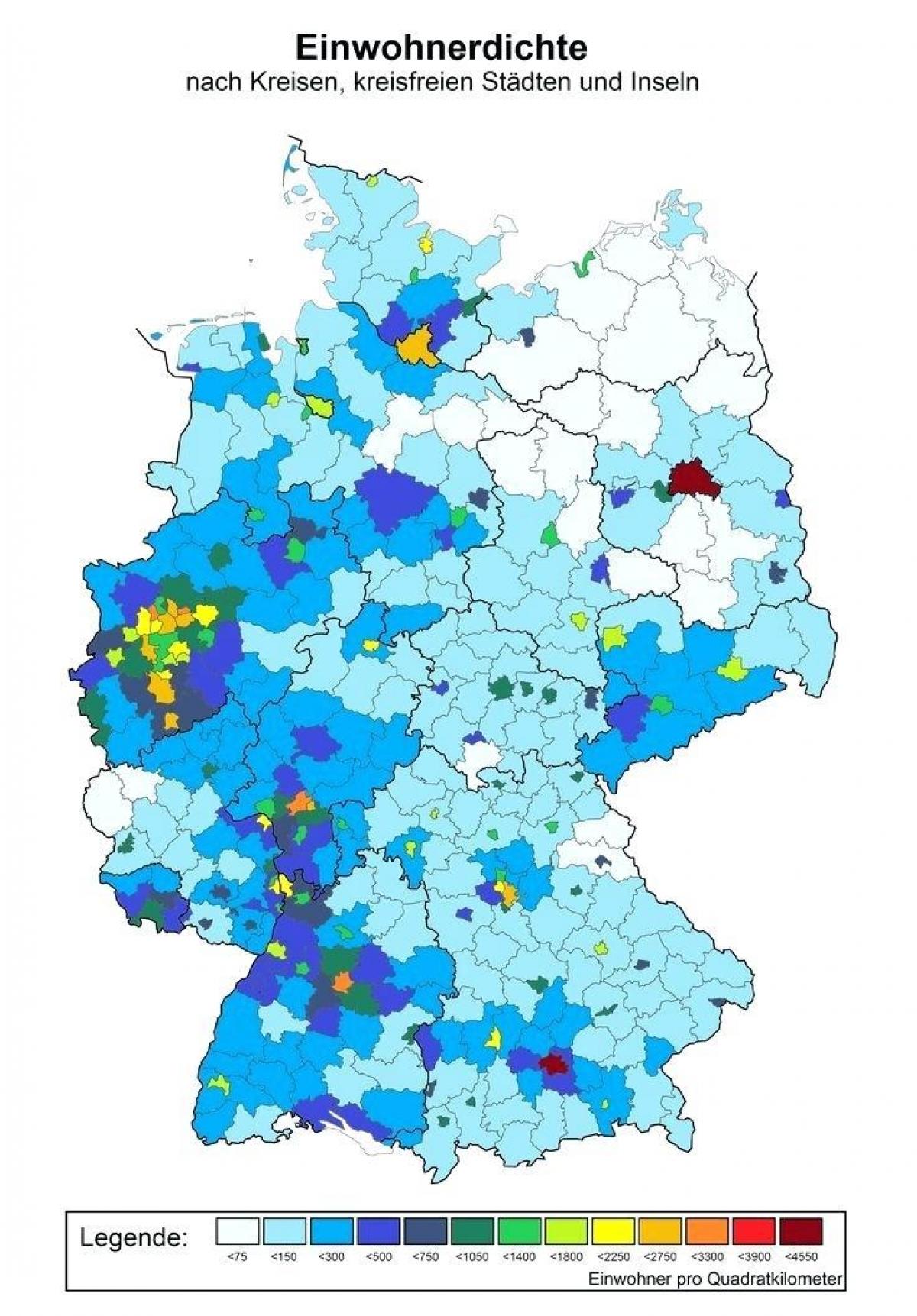 Mapa de densidad de Alemania
