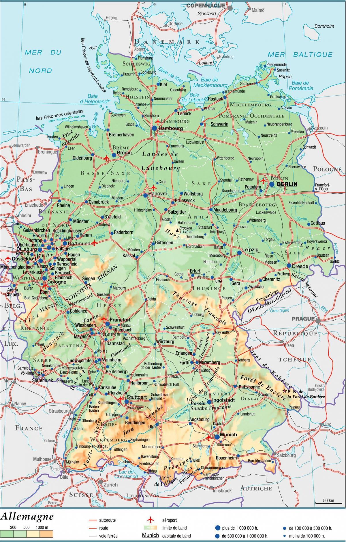 Mapa grande de Alemania
